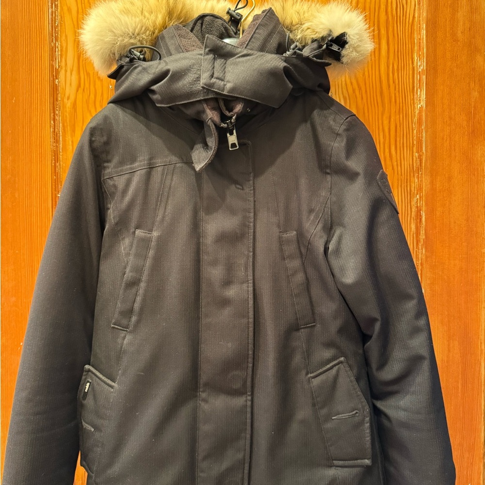 Women's Black Ski & Snow Jacket with Fur Hood